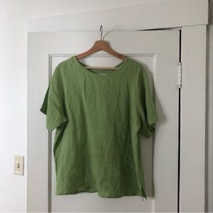 FLAX Linen Green Oversized Shirt